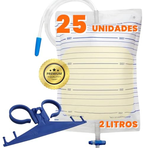 OrtoPrime Urinbeutel 2L 25 Stück mit Schlauch – Katheterbeutel mit T-Ventil & Rückflusssperre – Urinbeutel für Männer & Frauen – Katheter Beinbeutel bei Inkontinenz, 120 cm Schlauch