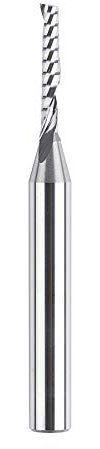 SpeTool Single Flute Aluminium Router Bits, 1/4 Shank, Tungsten Carbide Spiral O Flute End Mill, 1/8 Cutting Diameter, CNC Router Milling Bits for Wood, Aluminum