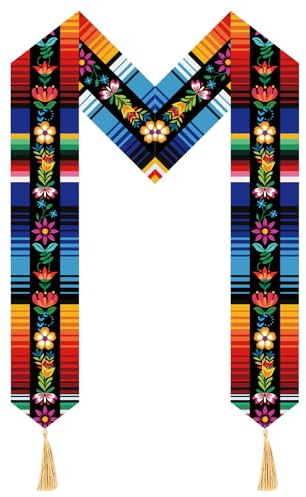 Moutina Mexican Graduation Stole | Mexican Sash for Graduation 2026 - Serape Stole | Estolas Para Graduación 2026 Mexicanas