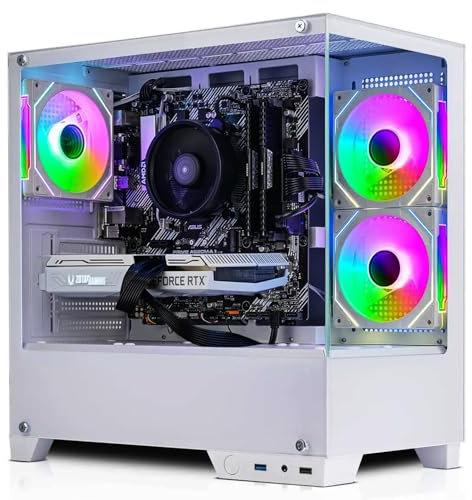 ADMI Gaming PC • AMD Ryzen 7 5700X • NVIDIA RTX 5070 Ti 16GB GDDR7 • 32GB 3200MHz DDR4 RAM • 1TB NVMe SSD • WIFI • VR Ready • Charger RGB White Panoramic Gaming PC Case • No Operating System