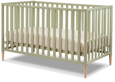 Pemberly Row 3-in-1 Convertible Crib, Solid European Beech Wood, Natural Finish, Adjustable Design, Eco-Friendly Water-Based Paint, 35 H x 55 W x 30 D