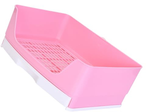 PERSELOSO Toilette per Conigli Vasino in Plastica Griglia Rimovibile Lettiera per Piccoli Animali Recinzione Alta per Addestramento Domestico e Pulizia Igienica