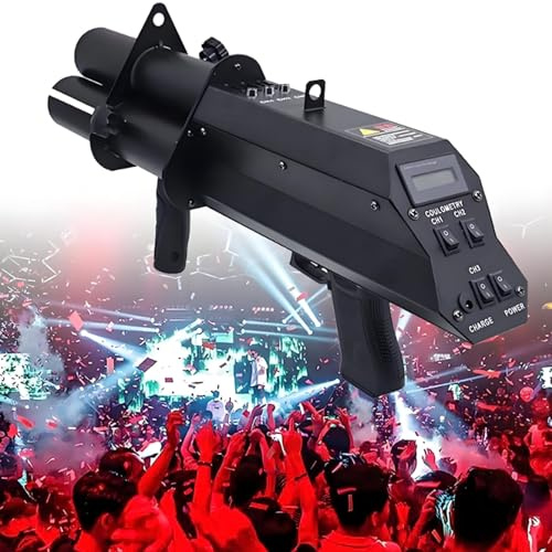 PxkVrin CañóN EléCtrico De Confeti, Pistola De Chorro De Confeti, CañóN De Confeti EléCtrico, para Fiestas, Clubes, Bodas, Conciertos.