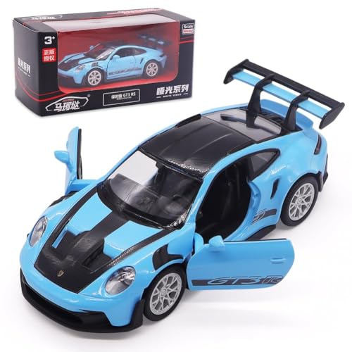 FCXVXCL Modelos de Automóviles 911 GT3 RS Realista Coche A Escala 1:36 Vehículos Juguete Modelo Plástico Pieza de Colección Regalos Autos para Niños y Niñas Azul