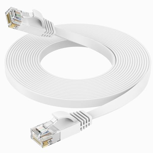 Ercielook Lan kabel 6 meter CAT6 High Speed nätverkskabel med kabelklämmor – lankabelförlängning för PS5/4 router modem TV switch bärbar dator