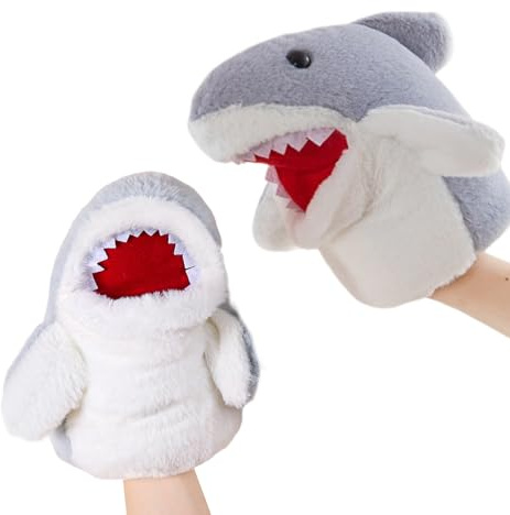 Títeres De Mano para Niños | Juguete de Peluche Suave,Juguete de Títere de Mano Relleno de Tiburón - para Familia Baño Piscina Teatro Fiesta Escuela Sala De Juegos Guardería Infantil