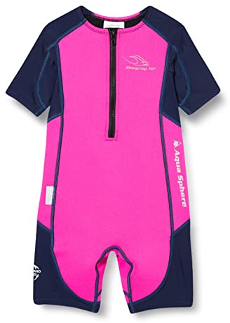 Aqua Sphere Unisex Jugend Stingray Hp Short Sleeve Wetsuit, rosa/Blau, 152 (Herstellergröße: 12 Jahre)