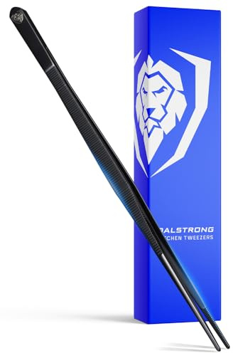 DALSTRONG Professionelle Küchenpinzette - Grillpinzette - Kochpinzette - 30 cm - beschichtet mit schwarzem Titan