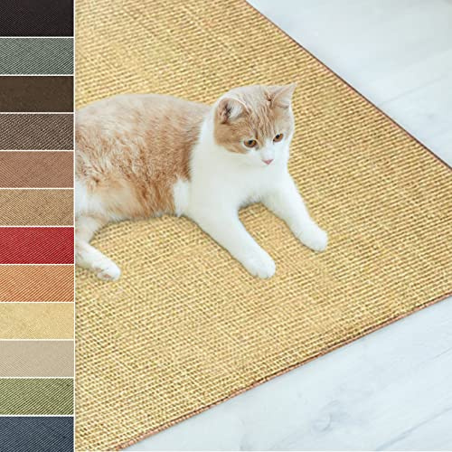 Floordirekt | Tapis Griffoir | Tapis à Chat en Sisal Naturel | 60 x 80 cm | Grattoir Anti-dérapant | Ideal pour Protèger Vos Meubles, Les Canapés et Le Sol | Nature