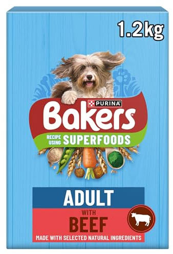BAKERS Superfoods Adult Dry Dog Food Beef with Vegetables 1.2kg (Pack of 5)