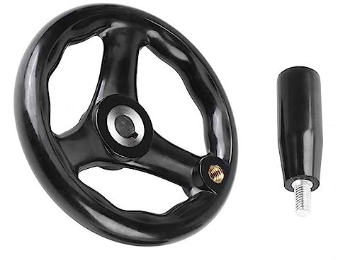 Rueda De Mano, Rueda de Mano de 3 Radios, Rueda de Mano de Baquelita, Rueda de Mano de Torno, Rueda de Mano Redonda de 12x100 mm con Mango Giratorio, para Fresadora, Tornos, Amoladoras, Maquinaria