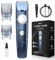 Beard Trimmer for Men, Cordless Hair Clipper Shavers for Mustache Face Body - Waterproof With LED Display for Women Kids - Hair Cutting Clippers, Blue