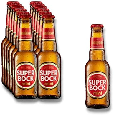 12 x Super Bock Mini Original 0,2l - Das Nr.1 Bier aus Portugal in der beliebten Mini Version mit 5,2% Vol.