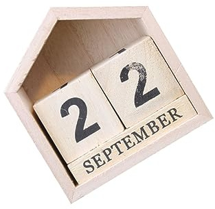 Ciieeo 1 Pc Calendrier Cubes En Bois Calendrier De Table En Bois Organisateur De Planificateur De Bloc Bloquer Le Quotidien Perpetuel Artisanat Bambou Manuel Bureau
