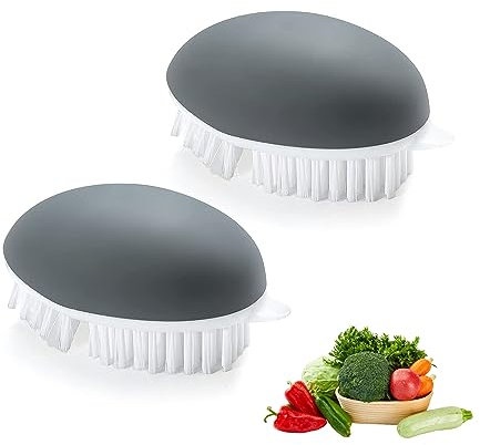 2 Spazzole per la Pulizia di Frutta e Verdura - Adatte per Patate, Carote, Funghi - Spazzola da Cucina per Strofinare Alimenti