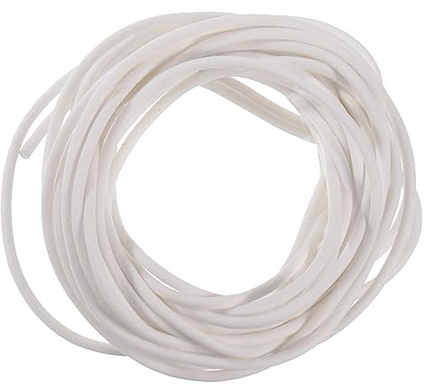 sourcing map Silicona Espuma Sello Tira, 2mm (0,08) Diámetro 5 Metros(16,41 Pies) Largo Esponja Goma Tiempo Sello Tira Redondo Cordón Sólido para DIY Junta Almohadillas Artesanías