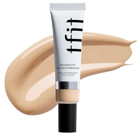 TFIT Radiance Fit Serum Foundation - Flawless Coverage, Dewy finish, Long-lasting, Lightweight, Korean Makeup,1.05 Oz. (N01 Linen, 1.05 Oz.)