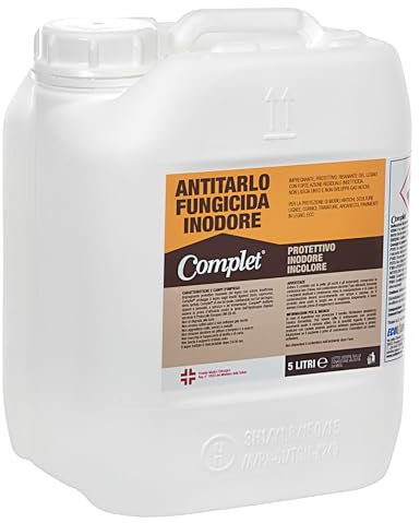 Avilia Antitarlo per Legno Fungicida 5000ml - Protezione Duratura, Inodore e Incolore, Penetrazione Capillare Fino a 50cm, Idropellente, Trattamento Legno per Prevenzione Tarli e Funghi