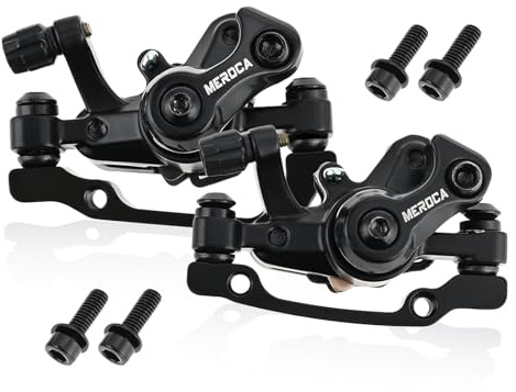 PETCHOR Mechanical Disc Brake Set, 1 Pair Front & Rear Calipers for MTB, Road, Folding Bikes, Aluminum Alloy Dual Piston Design, Includes Mounting Adapter