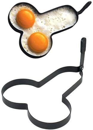 Funny Penis Shaped Egg Rings,Egg Pancake Cooking Fryer Tool Non-Stick Kitchen DIY Egg Fried Mould With Handle For Muffins Patties