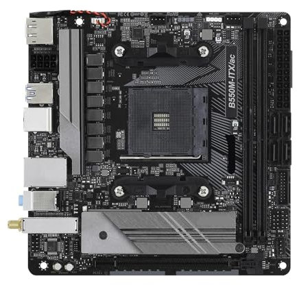 HYUIND Carte mère Fit for ASROCK B550M-ITX/ac AM4 Compatible avec Les processeurs yzen 9 5900X 5600 4600G 3200G 3600 5700 M.2 Mini-ITX DDR4 64 Go