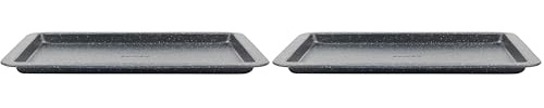 Salter® BW07033EU7 Megastone Collection Teglia da forno in acciaio al carbonio, placca da forno, antiaderente, facile da pulire, adatta per l'uso in forno, priva di PFOA, 37 cm, nero (Confezione da 2)