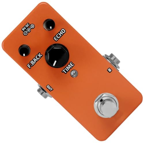 Hoement Pedal de Retardo Digital Estéreo para Guitarra Eléctrica Diseño Ergonómico y Carcasa Metálica, Adecuado para Presentaciones y Uso en Escenarios