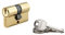 Cilindro europeo a doppia entrata SA 20x20mm, anti estrazione, ottone, 3 chiavi - THIRARD
