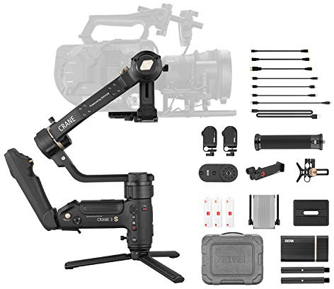 Zhiyun Crane 3S Pro Kit [ufficiale] Stabilizzatore cardanico palmare a 3 assi per fotocamere DSLR e videocamere (pacchetto PRO)