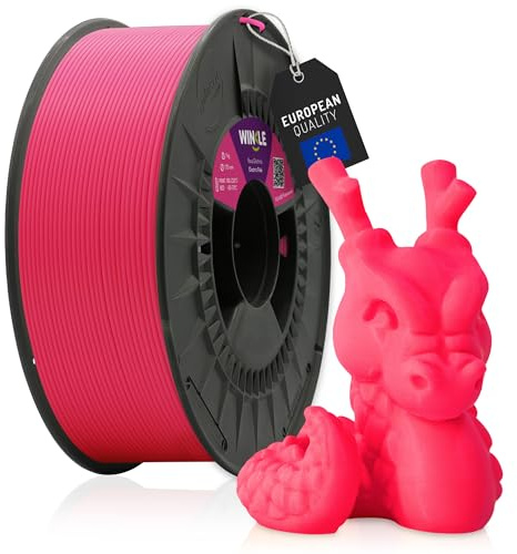 WINKLE PLA HD Fluoreszent Filament 2.85mm Elektrisch Rosa, 1kg Spule, 3D Drucker Filament Kompatibel mit FDM Druckern, 3D-Druckmaterialien, Maßgenauigkeit +/- 0.05mm, Leicht zu Bedrucken