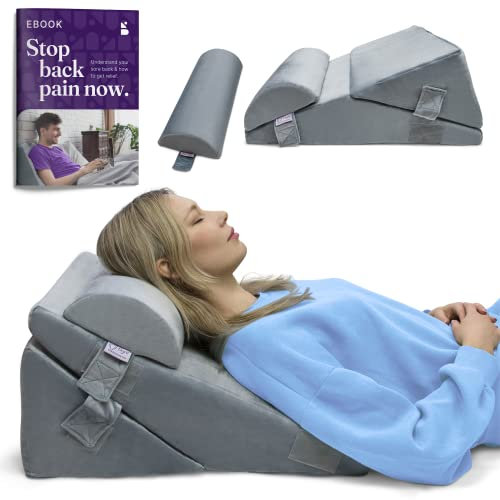 Byre® Almohada de cuña | Almohada de cuña Plegable de Espuma Premium con Soporte de Almohada de Media Luna