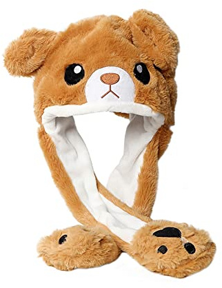 Funny Plush Bunny Hat Girls Animals Ear Moving Jumping Hats Unisex Funny Cosplay Birthday Christmas Easter Gifts Novelty Women Girl Boy