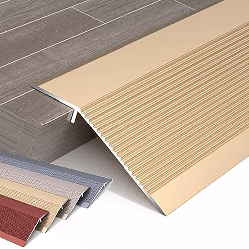 TOCTUS Skyddslist För Golvövergångsskena, Halkfri Mattkantlist, Övergångsprofil, Golvprofilbredd 10cm, Laminatgolvskena Kantlister (Color : Gold)