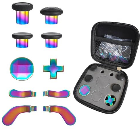 Thumbsticks D-pads Paddles Trigger Buttons Replacement for Elite Series 2 Model1797 & Elite Series 2 Core Controllers (10 IN 1 Rainbow)