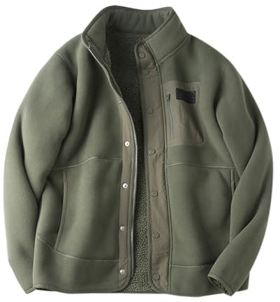 Fleecejacke Herren Zipper Militär Teddy Jacke Wolljacke Gefüttert Fell Felljacke Teddyfleece Jacke Outdoor Herbst Winter Fleecejacke Cordjacke Dicke 4XL Lammfelljacke Fleecepullover
