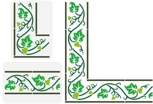 FINGERINSPIRE Plantilla Medieval de Hiedra para Pintar, 21 x 29,7 cm, Grande para Hojas y Plantas, Temática para Decoración de Muebles