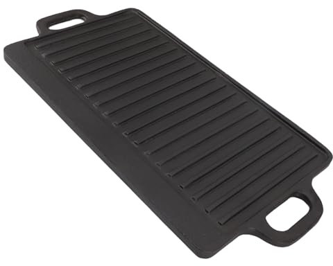 Plaque de gril double face - Chauffage rapide et uniforme - Réversible - Pour camping en plein air - Cuisinière à gaz - Plaque à induction (S)