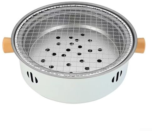 Griglia a carbone portatile da 30,5 cm, per feste, picnic e barbecue in giardino (bianco)