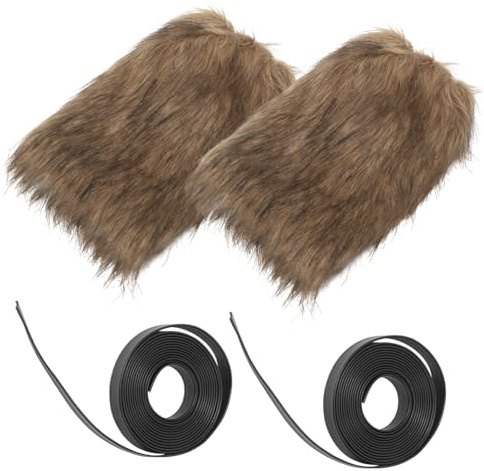 LIGIGWASH Calentadores Piernas Estilo Vikingo Tiras Elásticas Ajustables de Poliéster para Cosplay y Fiestas, Cubre Botas Cómodos y Modernos