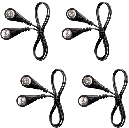 TIENFOKOTA 4-delat set anslutningskablar, anslutningskabel för EMS/TENS-kompatibla enheter standard 3,5 mm anslutningskabel, svart 0,5 m/1,64 fot (3,5 mm kontakt till hona)