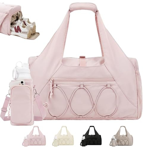 AUNGKWANG Borsa Sportiva da Donna, Borsa da Yoga per Donna con Scomparto per Scarpe, Scomparto Impermeabile e Borsone per Borraccia, per Viaggi, Escursioni, Nuoto, Yoga, Campeggio