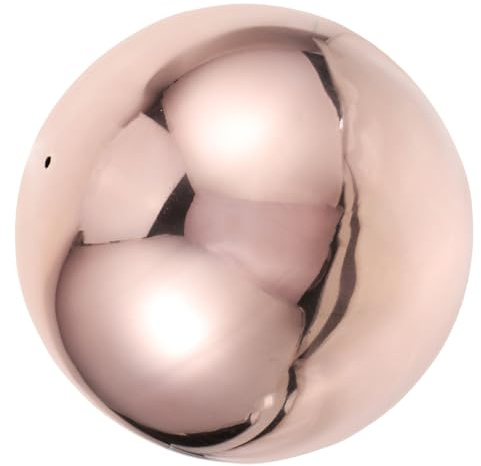 FOMIYES Sfera da Giardino Riflettente in Acciaio Inox 304 Cava 138mm Color Oro Rosa per Decorazioni Esterne e Interne