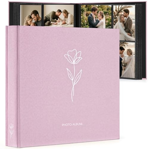 Album photo 10x15 cm pour 600 photos – couverture en lin à motif floral