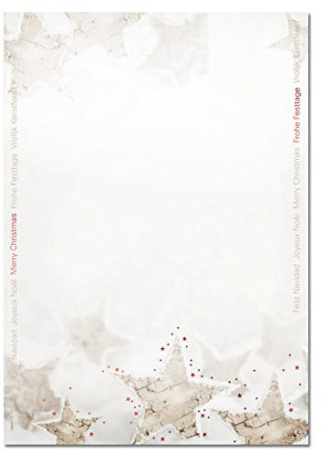 SIGEL DP250 Weihnachtsbriefpapier A4, 25 Blatt, mit Rotprägung Christmas Timber, Briefpapier Weihnachten, aus nachhaltigem Papier für Weihnachtspost, Angebote, Einladung, Menükarte