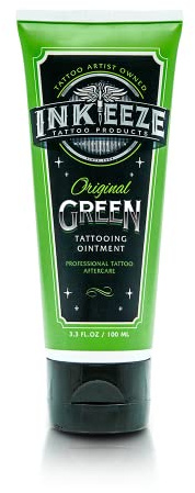 INK-EEZE Green Tattoo Ointment Artists and Aftercare, Essential Oils, Vegan, Cruelty Free, Made in USA, Lavender, 3.3oz tube