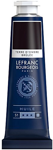 Lefranc Bourgeois 810039 feine Ölfarbe, lichtecht mit hervorragender Deckkraft & hoher Farbintensität, gleichmässiger Konsistenz und optimaler Mischbarkeit, 40ml Tube - Umbra Gebrannt