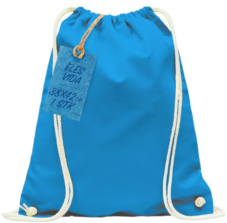 ELES VIDA Bolsa de Deporte de algodón, Certificado Oeko-Tex, Bolsa de Cuerdas, Bolsa de Gimnasia