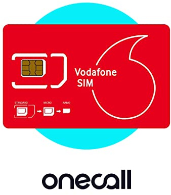 OneCall Vodafone 30 Day Unlimited SIM, Prepaid, LTE, Unbegrenzte Anrufe, SMS und Daten, European Roaming, 25GB