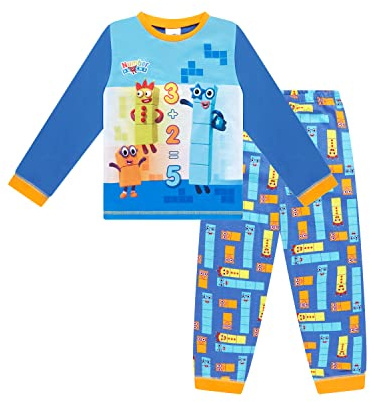 Numberblocks Boys Pyjamas Pjs Set Ages 3 to 8 Years Old (5-6 Years) Blue