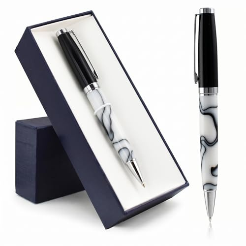 Penna regalo personalizzata - Penna a sfera di lusso Set da scrittura liscia Inchiostro nero - Personalizzata con il tuo nome o messaggio, Regalo per amici/colleghi/uomo e donna in qualsiasi occasione